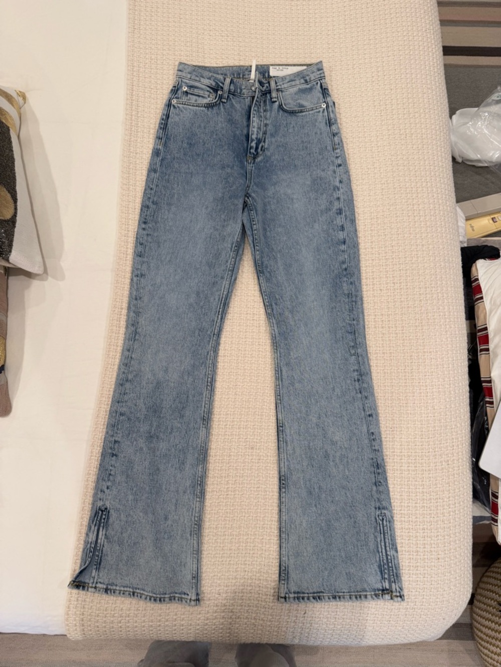 rag & bone Peyton High-Rise Bootcut Jeans - Light Blue Denim